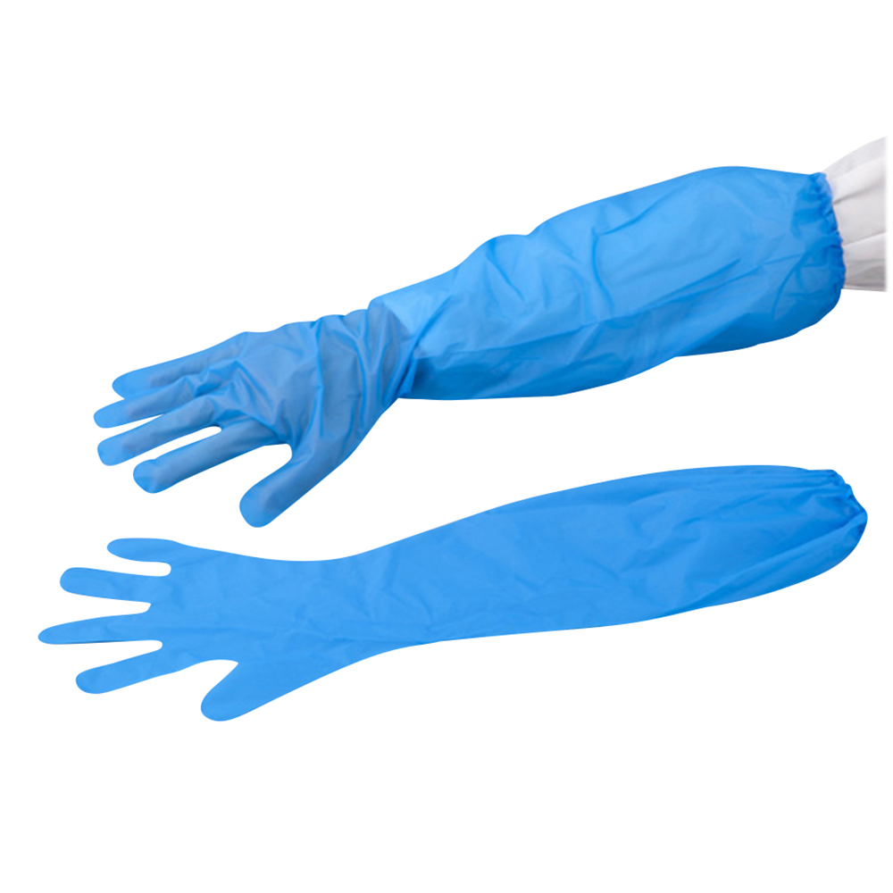 ポリエチレンロング手袋 ブルー 1箱（30枚入）