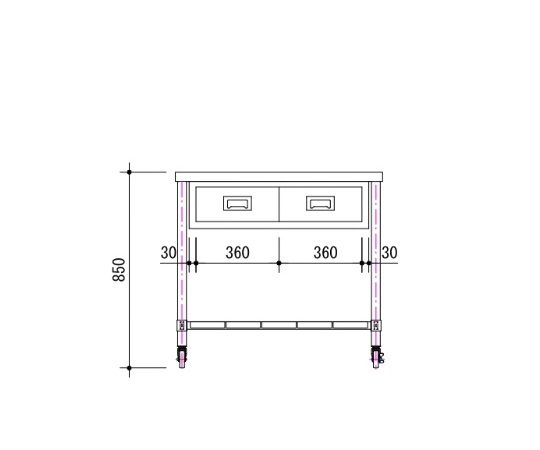 作業台（引出し付）　片面式